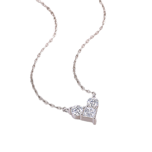 <b>Heart</b> <b>Shape</b> Moissanite Pendant Necklace 925 Silver Rhodium Plated Round Brilliant Cut Claw Setting Women's Classic <b>Box</b> Chain - Product Image 1
