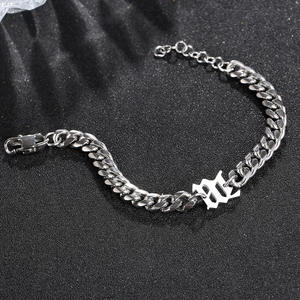 Rich <span class=keywords><strong>Brian</strong></span> Seven Brother Hip-Hop Bracelet cubain à la mode hommes femmes personnalité titane acier personnalisé lettre épaisse chaîne main - Product Image 2