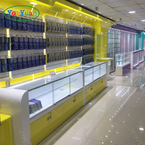 خزانة عرض خشبية أثاث محلات تصليح الهواتف المحمولة عرض إكسسوارات الهواتف المحمولة مع إضاءة ليد محلات تصليح الهواتف المحمولة - Product Image 6