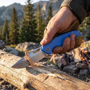 <span class=keywords><strong>Couteau</strong></span> de poche tactique pliable, manche G10, lame en acier D2, ouverture par flipper, EDC, camping en plein air, chasse, survie, couleur bleue - Product Image 4