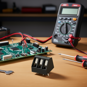 Pcb Terminal <b>Block</b> 5mm Pitch 45 Degree 3 Position Right Angle <b>Mounting</b> - Product Image 3