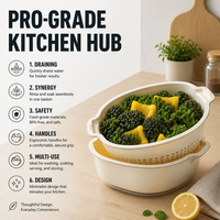 Cesta coladora de fregadero de cocina de doble capa, diseño que ahorra espacio, herramienta de cocina