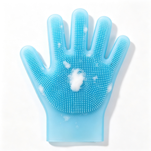 Flexible <b>pet</b> bath glove <b>brush</b> for dogs cats safe grade nontoxic massage gentle deep cleaning waterproof bathing - Product Image 3