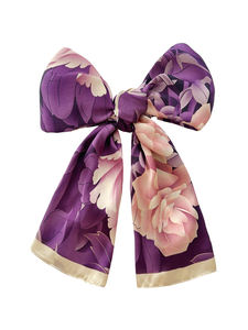 <span class=keywords><strong>Caftan</strong></span> bohème en polyester violet pour femmes avec manches chauve-souris, imprimé floral et <span class=keywords><strong>ceinture</strong></span> à nouer, coupe ample - Product Image 4
