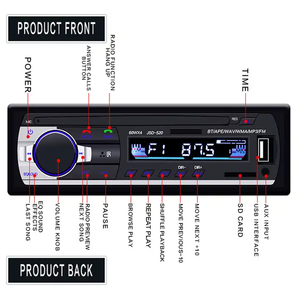 Vente chaude 4*60W 12V-24V Lecteur MP3 de voiture 1 Din intégré Bluetooth Multifonction JSD-520 Stéréo <span class=keywords><strong>Radio</strong></span> de voiture Android - Product Image 2