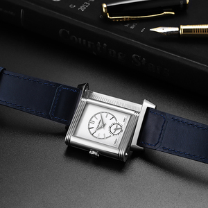 OUPAI Novità 2024 <span class=keywords><strong>Orologio</strong></span> <span class=keywords><strong>da</strong></span> <span class=keywords><strong>Polso</strong></span> Rettangolare Meccanico <span class=keywords><strong>da</strong></span> Uomo con Doppio Quadrante Fuso Orario e Cinturino in Pelle per Business - Product Image 2