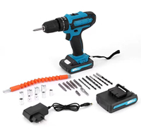Perceuse électrique multifonction rechargeable au lithium, kit de perceuse à percussion transfrontalière avec fonction de perçage puissant pour le commerce extérieur