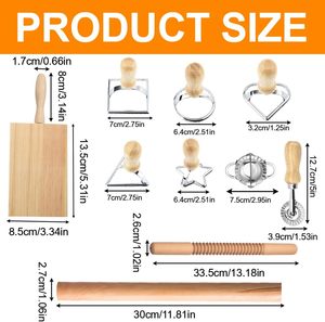 10-mảnh làm mì ống thiết lập hiệu quả tự chế tortellini/spaetzle bao gồm cán Pin bột cắt Baking Pastry công cụ - Product Image 5