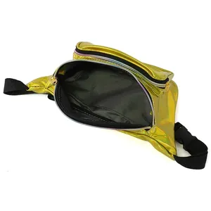 Sıcak satış özel tasarım moda bel çantası parlak holografik Fanny paketi
