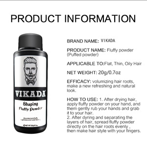 Vikada Shaping Fluffy Powder 20g For Men Hair Styling <b>Volumizing</b> Matte Texture - Product Image 4
