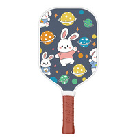 Ensemble de raquettes de pickleball pour enfants en fibre de verre, panneau en nid d'abeille, poids 230g, épaisseur 11mm, forme rectangulaire, motif de chien de dessin animé, PP