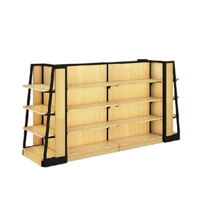 Wood Supermarket Store Shelves wall metal design metal store grocery Display Shelf