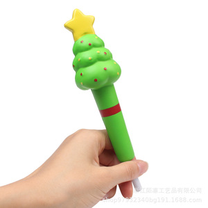 Pu Fidget Toy Christmas Santa Pen Cap Shape Slow <b>Rebound</b> Stress Relief Gift For Kids 2 To 4 Years Unisex - Product Image 2
