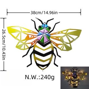 Lámpara de Pared Metálica con Diseño de Abeja, Moderna, con Energía Solar, LED de Colores, para Jardín, Patio, Valla, Decoración Exterior - Product Image 3