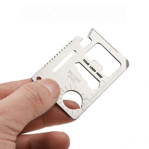 Couteau de survie multi-outils en acier inoxydable, taille carte de crédit, avec logo personnalisé, outil compact pour le camping en plein air, idéal pour les cadeaux - Product Image 1