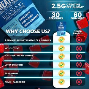 OEM/ODM Private Label <b>Pre</b> <b>Workout</b> <b>Supplement</b> Creatine Monohydrate Energy Gummy Creatine Gummies for Muscle Growth Gummy - Product Image 4