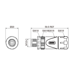 Marvtech a <strong>Code</strong> PG11 M12 Terminal Connector Custom Length Waterproof <strong>4</strong>/5/8 Pin Male Field <strong>Assembly</strong> Attachable Wire Connections - Product Image 5