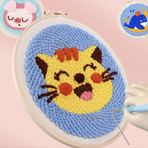 Punch Needle <b>Kit</b> Set Yarn Craft DIY Hand Embroidery <b>Kit</b> for Embroidery Starter Craft Lovers Includes Needlework Animal Pattern - Product Image 2