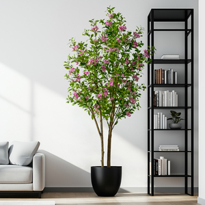 Lujo Artificial <span class=keywords><strong>Myrtus</strong></span> Communis Bonsai árbol plástico escritorio artesanía decorativa para oficina boda FIESTA DE Navidad decoración del hogar - Product Image 4