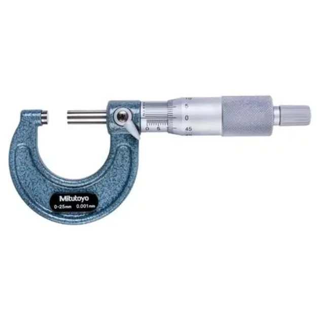 Mitutoyo 103-129 - 0-25 mm Outside Micrometer with Ratchet Stop Least Reading 0.001 mm