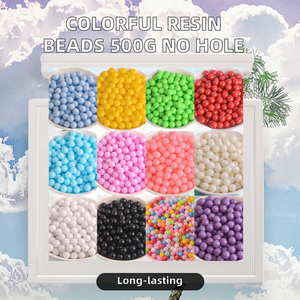 งานฝีมือจากเรซินขายดีมากลูกปัดเรซิ่นสีสันสดใสหลายขนาด500กรัม/ถุงไม่มีรูสำหรับใส่และตกแต่งเมือกแบบ DIY - Product Image 2