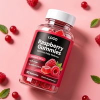 Suplementos de Gomitas Veganas Personalizadas con Sabor a Frambuesa, Ricas en Vitamina C, Sin Gluten, para Adultos, Marca Privada OEM