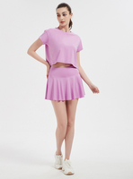 Ensemble de tenue de yoga d'été pour femmes, ensemble deux pièces à séchage rapide, tenue de fitness, jupe courte pour l'entraînement et la course à pied