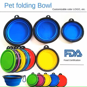 Dog Accessories 350Ml Portable Travel <b>Pet</b> Folding Collapsible Silicone Dog Puppy Bowl Collapsible Dog Water Bowl - Product Image 2