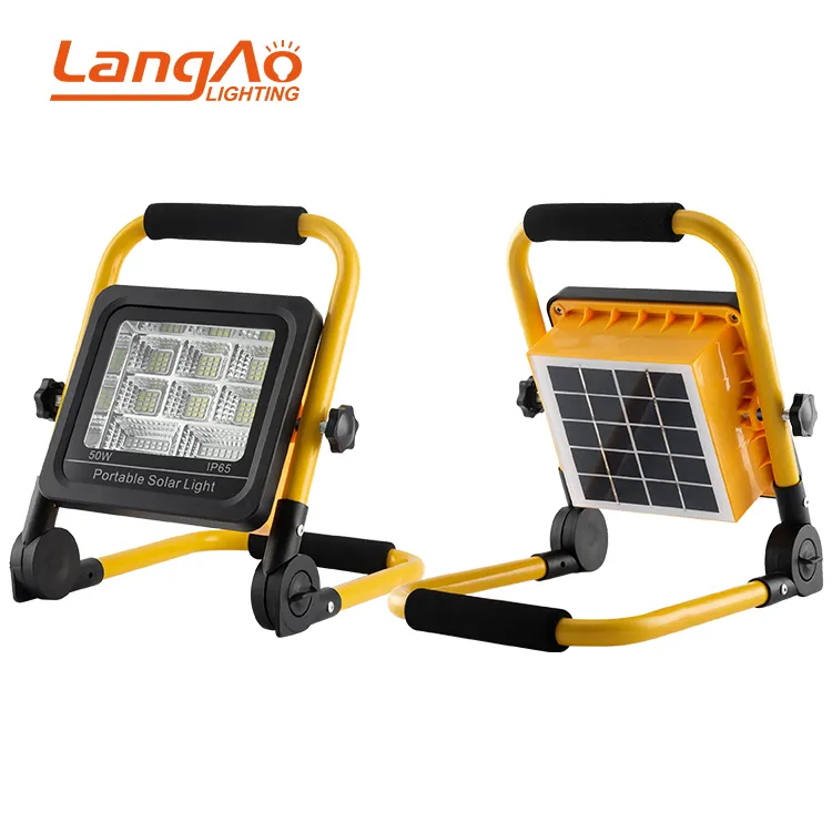 High Quality Portable Adjustable Rechargeable Outdoor Ip65 Waterproof 50w 100w LED Solar Flood Light