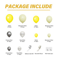 Ensemble de guirlande de ballons en latex blanc et jaune en gros pour la fête, thème de fête, kit pour la fête des mères, Pâques, anniversaire, décorations