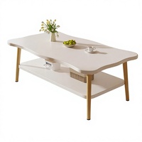 Petite table basse en bois crème de style canapé, moderne et minimaliste, multifonctionnelle pour salon, livraison gratuite