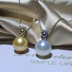 S925 Silver Pendant DIY Empty Light Edition <b>Fashion</b> <b>Necklace</b> with 9-15mm Round Beads 30899 Accessories - Product Image 4