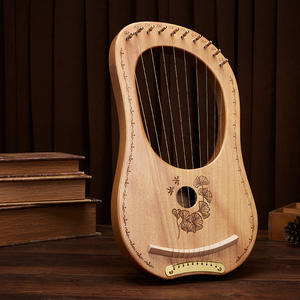 Venta al por mayor de música, regalo, instrumento de cuerda, exquisitos patrones tallados, arpa de Lira de 10 cuerdas - Product Image 2