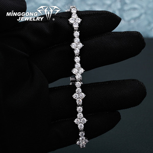 Pulsera <span class=keywords><strong>de</strong></span> Diseño Tenis con Cruz <span class=keywords><strong>de</strong></span> Moissanita S925 para <span class=keywords><strong>Hombre</strong></span> y Mujer, 8mm, Estilo Hip Hop, Pasa la Prueba del Diamante, Producto Nuevo - Product Image 4