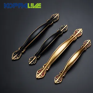 Koppalive European Style Cabinet Door Handle Custom Victorian Furniture Drawer Handles Vintage Brass Kitchen Cabinet Pulls