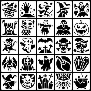 Pochoirs durables et flexibles pour animaux de compagnie en plastique découpé au laser pochoirs clairs en mylar de citrouille d'<span class=keywords><strong>Halloween</strong></span> pour modèles de peinture - Product Image 2