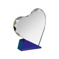 Personnalisé Amour Médaille Coupe Haute Gravure Coeur Grade Verre Plaque Coeur En Forme De Prix Cristal Trophée Verre Prix