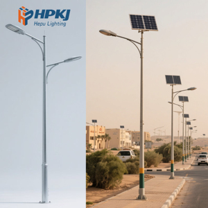 European Standard 150W/200W/50W Solar Street <b>Lights</b> Middle East Style Lamp Pole 8-12M 5000K Color Temperature Outdoor - Product Image 2