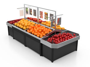 Estante de exhibición de panel trasero plano Estante de verduras de supermercado con soporte de señal de precio - Product Image 6