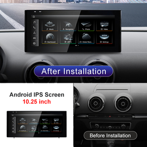 HFMidia Qualcomm Snapdragon 680 10,25 pouces Android 16 pour Audi A3 Lecteurs multimédias de voiture Vidéo GPS Navi Bluetooth - Product Image 2