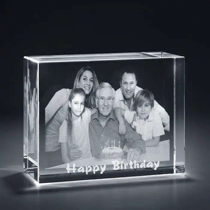 New High Quality Custom 3D laser engraving K9 Crystal glass Photo Frame crystal paper weight For wedding anniversary gifts