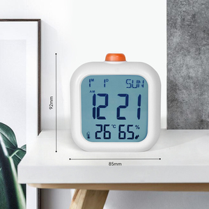 Logotipo personalizado, batería barata, pequeño cubo multifunción, alarma, Color, bonita mesa de escritorio, Mini pantalla <span class=keywords><strong>Lcd</strong></span> Digital completa, pantalla de reloj - Product Image 2