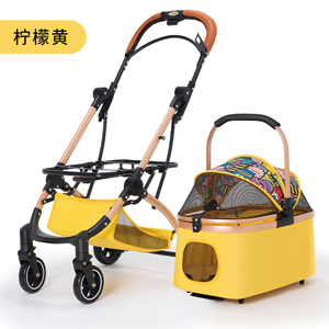 Carrito Plegable para Mascotas Color Azul Pavo Real con 4 Ruedas, Malla Transpirable, Gran Capacidad, para Animales Pequeños, Uso en Todas las Estaciones - Product Image 3