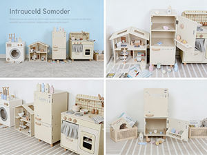 Ensemble <span class=keywords><strong>de</strong></span> <span class=keywords><strong>cuisine</strong></span> éducatif <span class=keywords><strong>de</strong></span> haute qualité, machine à laver, réfrigérateur, jouets en bois pour simulation <span class=keywords><strong>de</strong></span> lavage et <span class=keywords><strong>de</strong></span> cuisson - Product Image 2