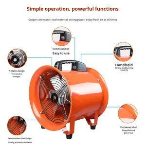 พัดลมแบบแกนหมุนประสิทธิภาพสูงแบบพกพา 220 โวลต์ - สำหรับการระบายอากาศภายในอาคารและการระบายอากาศในพื้นที่อุตสาหกรรมและพื้นที่จำกัด - Product Image 3