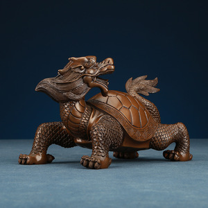 Ornement tortue dragon en cuivre, décoration Feng Shui, salon, bureau à domicile, cadeau de pendaison de crémaillère, pièce unique - Product Image 1