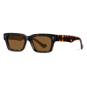 Custom Logo 2026 Fashion Men Women Rivets <b>Small</b> Frame Sun Glasses UV400 <b>Shades</b> Acetate Polarized Square Sunglasses - Product Image 3