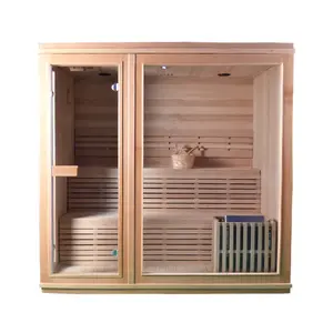 Traditional Dry Sauna Luxury Indoor Steam With Sauna Room Wet Steam Computer Control Panel 2 Person For Sale