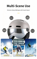 Casque de ski avec visière certifié CE EN 1077, casque de snowboard, coque ABS, doublure EPS, visière miroir amovible pour adultes