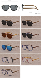 Gafas con Marco Cuadrado Anti-Luz Azul para <span class=keywords><strong>Hombre</strong></span> y Mujer, Estilo <span class=keywords><strong>Hipster</strong></span>, Textura Esmerilada, Marco de Madera, Gafas de Bambú Hechas a Mano, Proveedores - Product Image 3